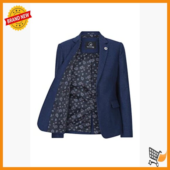 Vintage Tweed Herringbone Trousers with Centre Pleat Tailored Fit - Picture 2 of 6